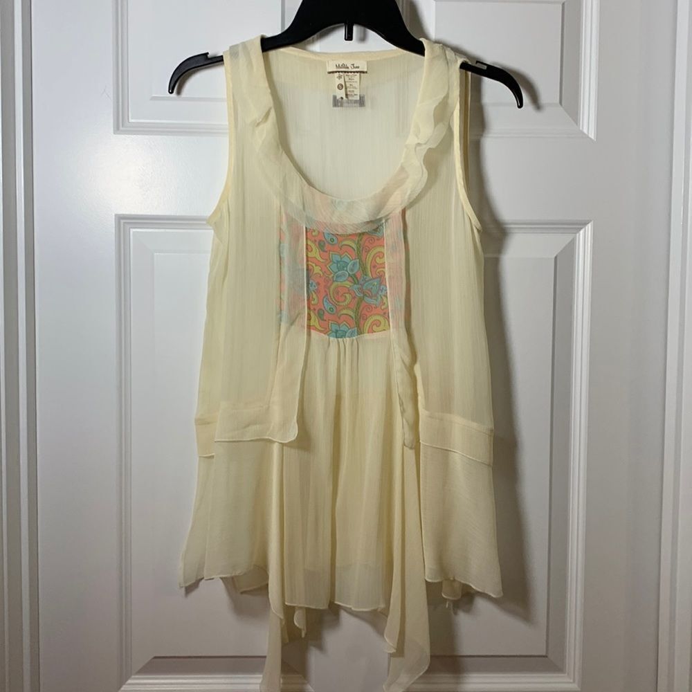 Matilda Jane Size Small sleeveless tank with Bo ho asymmetrical bottom